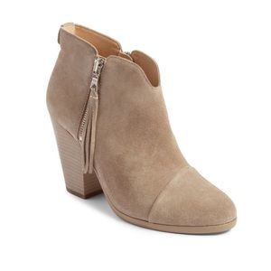 Rag & Bone Margot Fringe Cap Toe Ankle Boots Tan/Stone Suede 7